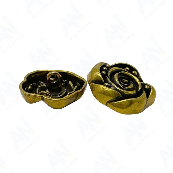 Decorative Rose Metal Buttons | 11mm(17L), 18mm(28L) & 23mm(36L)