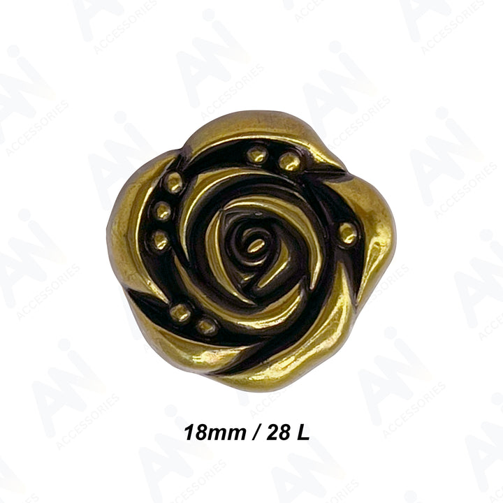 Decorative Rose Metal Buttons