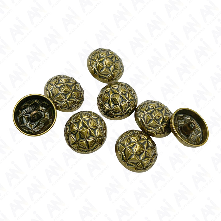 Geometric Metal Buttons for Clothing and Crafts