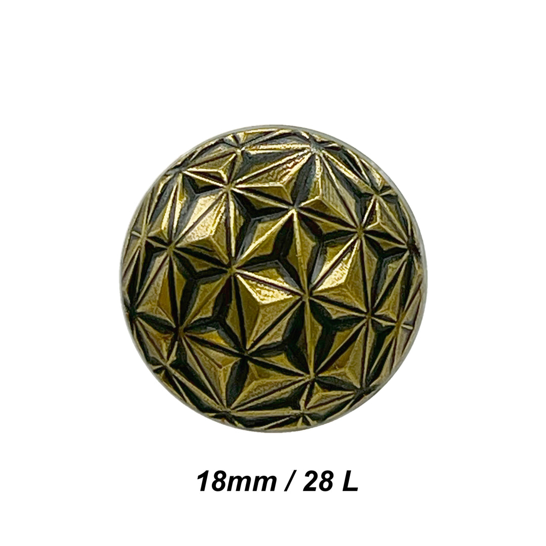 Geometric Metal Buttons for Clothing and Crafts