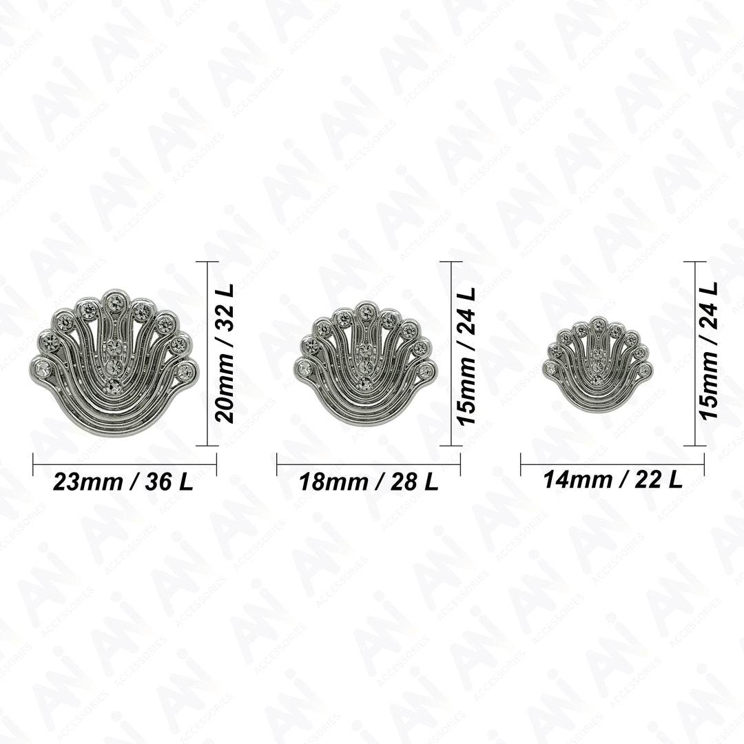 Elegant Rhinestone Metal Buttons