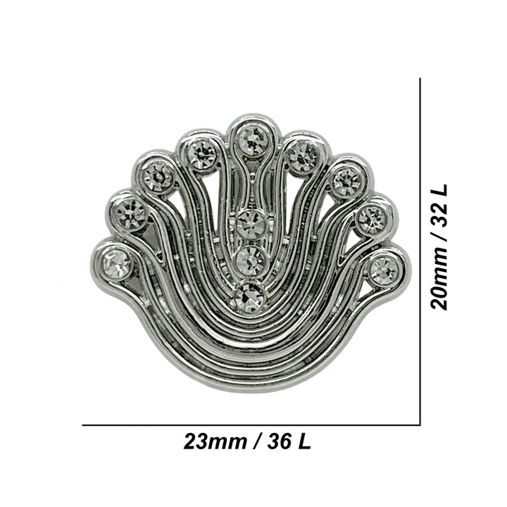 Decorative Fan-Shaped Metal Buttons