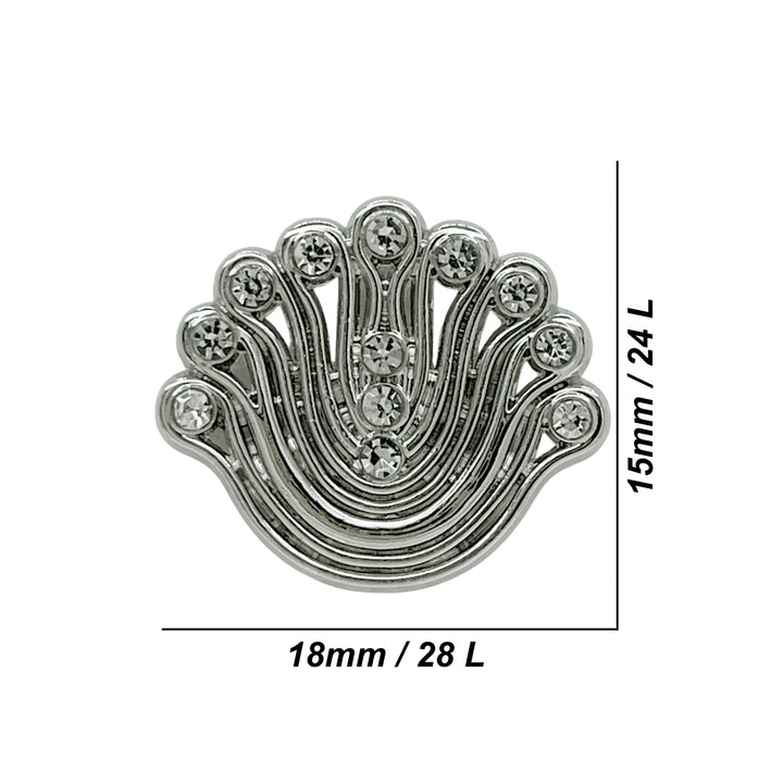 Decorative Fan-Shaped Metal Buttons