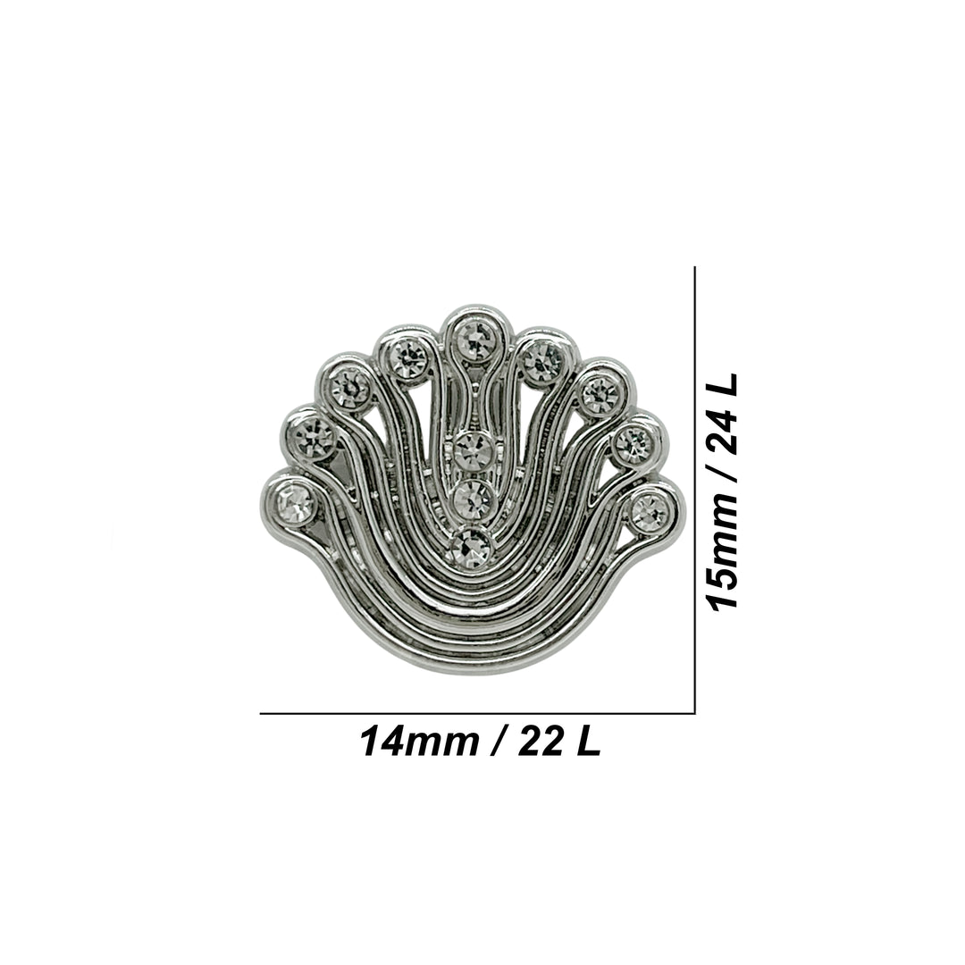 Decorative Fan-Shaped Metal Buttons