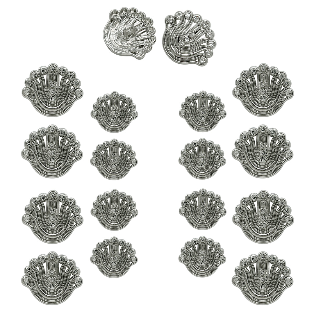 Decorative Fan-Shaped Metal Buttons