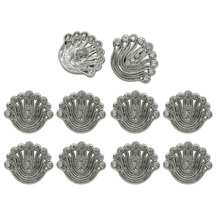 Decorative Fan-Shaped Metal Buttons