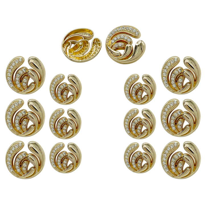 Twirling Elegance Metal Buttons