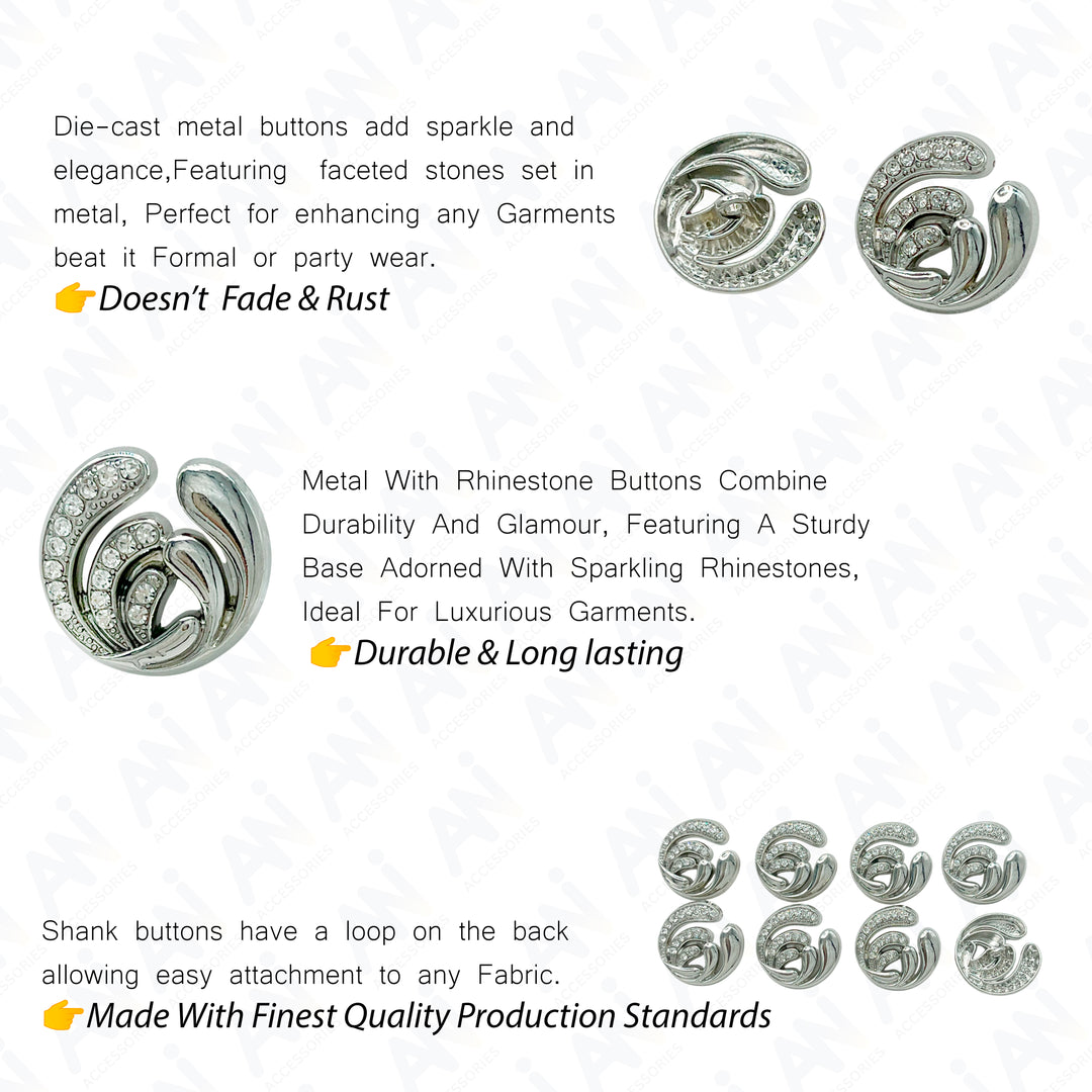 Twirling Elegance Metal Buttons