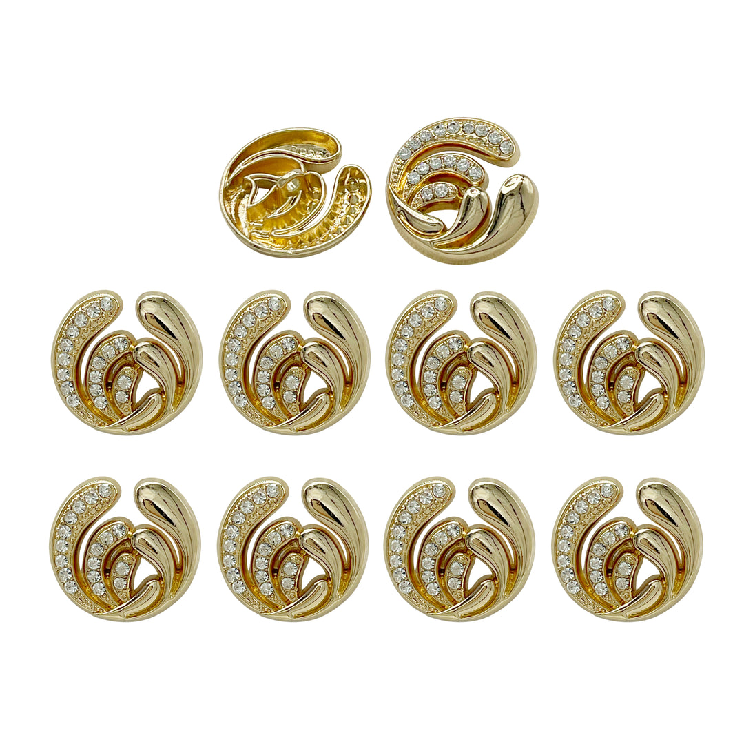 Elegant Rhinestone Metal Buttons