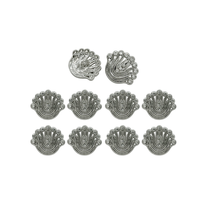 Decorative Fan-Shaped Metal Buttons