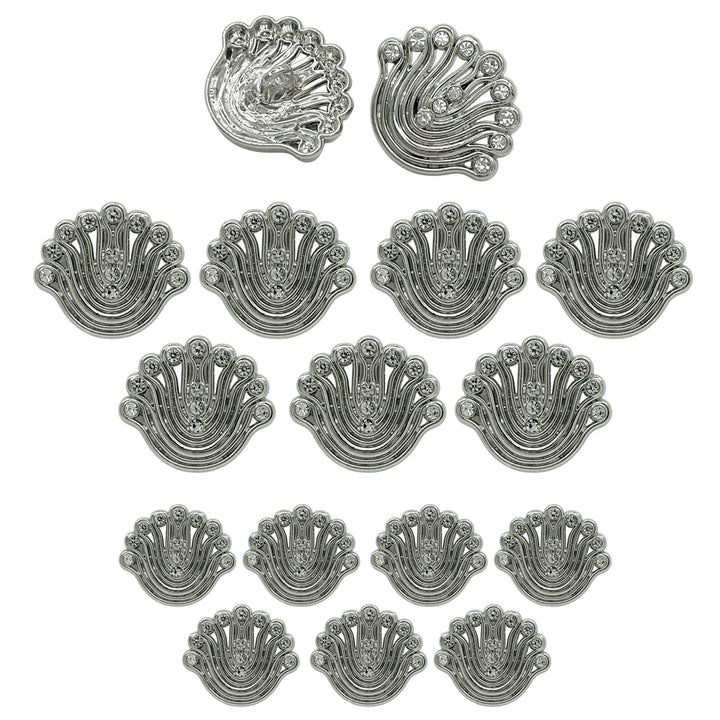 Decorative Fan-Shaped Metal Buttons