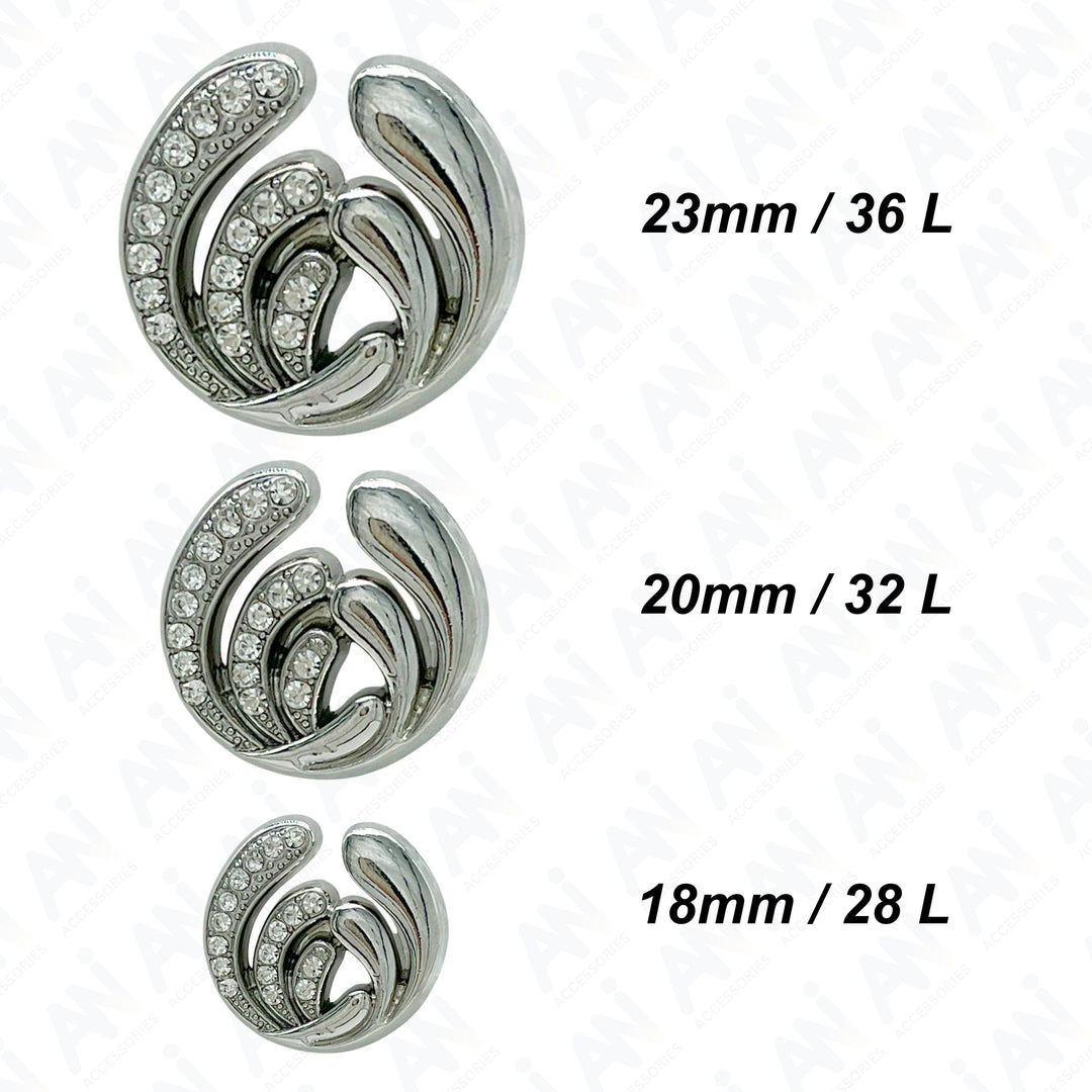 Elegant Rhinestone Metal Buttons