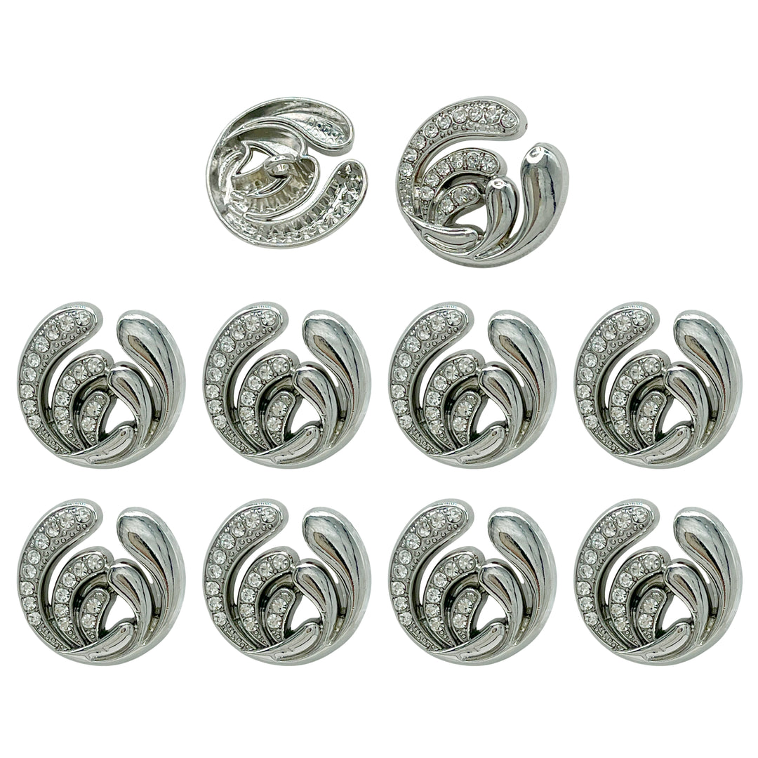 Elegant Rhinestone Metal Buttons