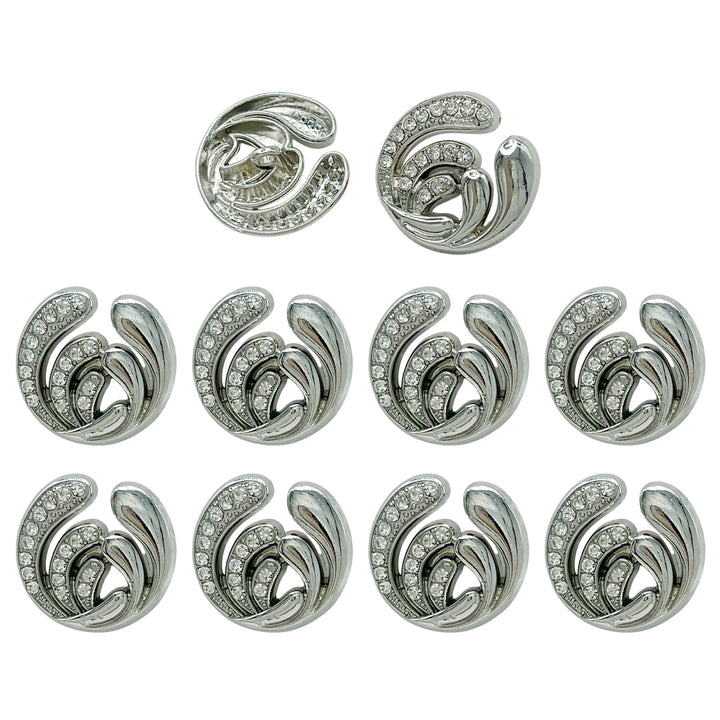 Elegant Rhinestone Metal Buttons