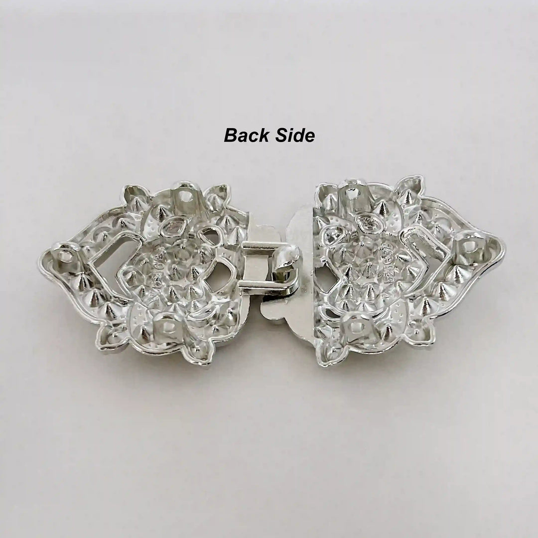 Floral Bow Rhinestone Frog Closure Buttons