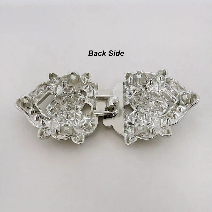 Floral Bow Rhinestone Frog Closure Buttons