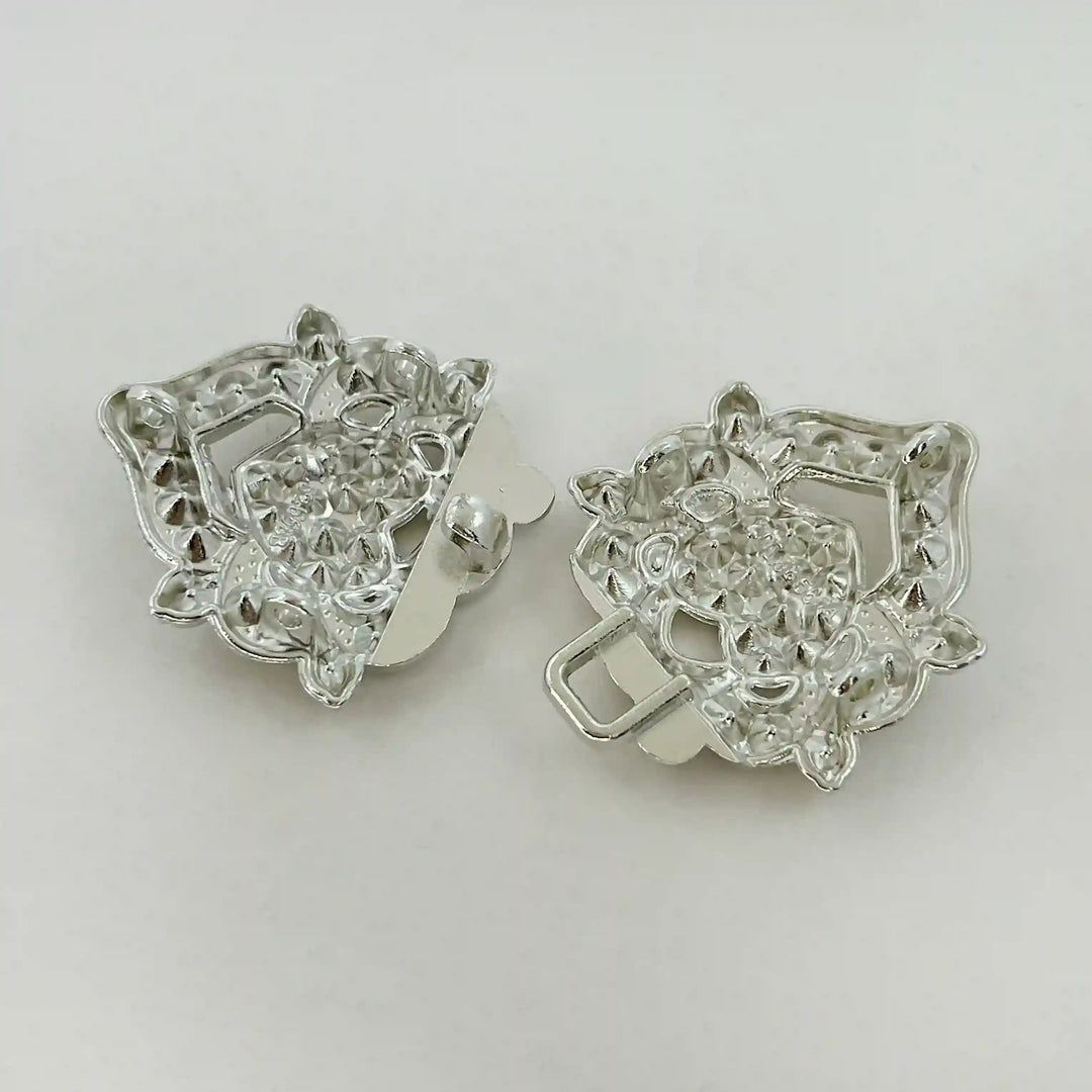 Floral Bow Rhinestone Frog Closure Buttons