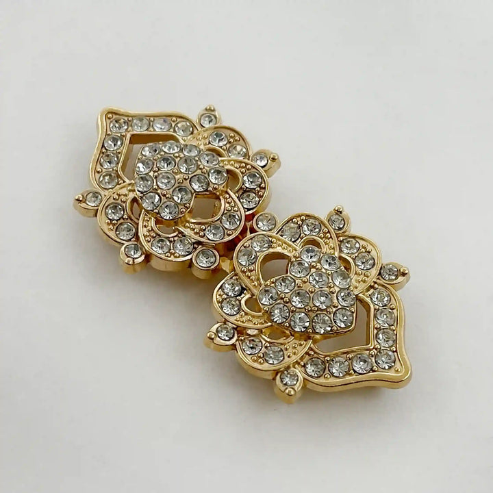 Floral Bow Rhinestone Frog Closure Buttons