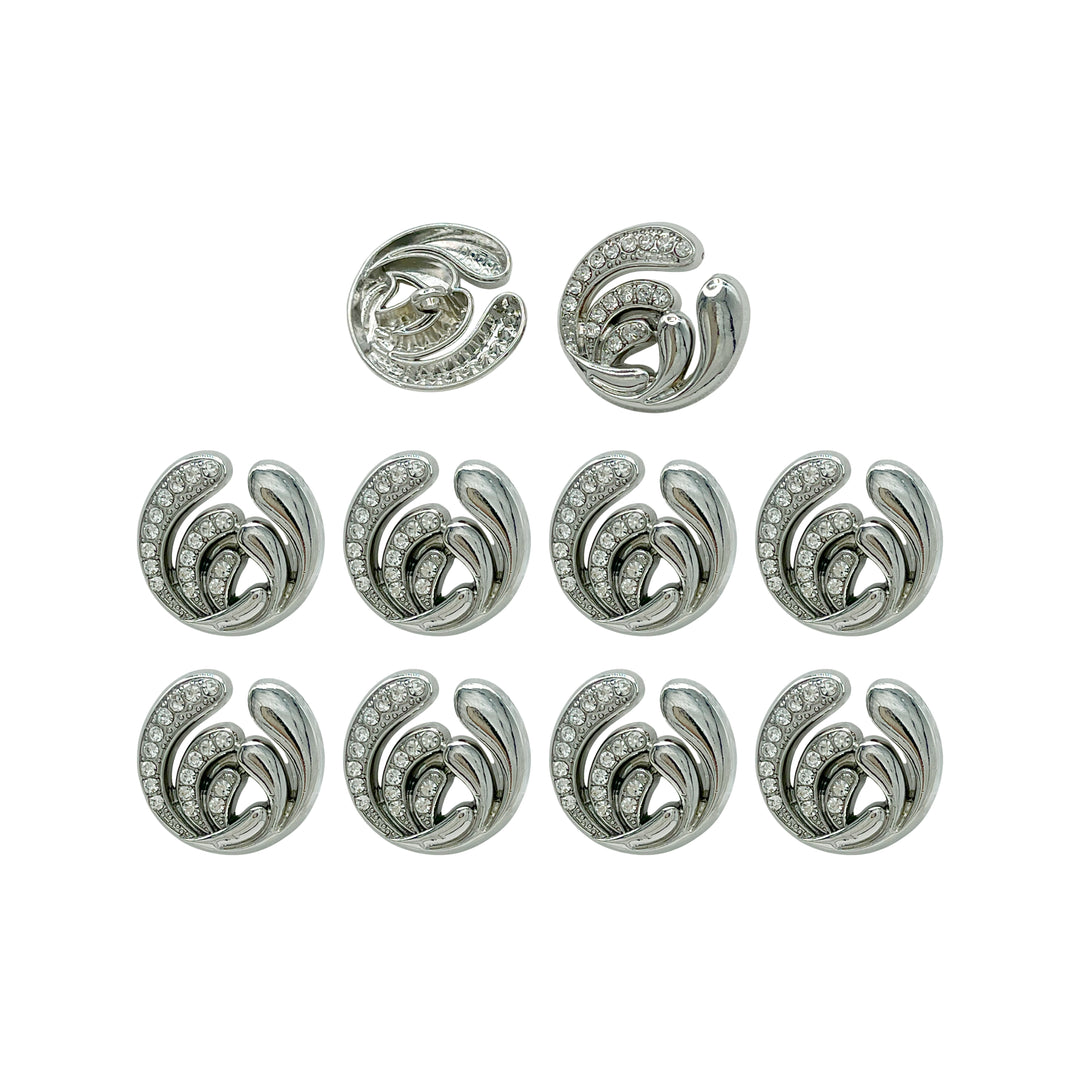 Elegant Rhinestone Metal Buttons