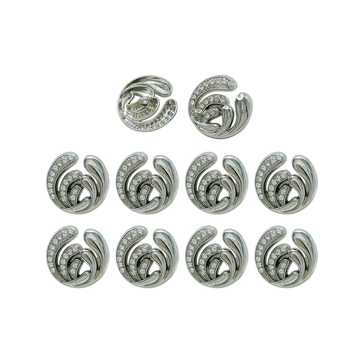 Elegant Rhinestone Metal Buttons