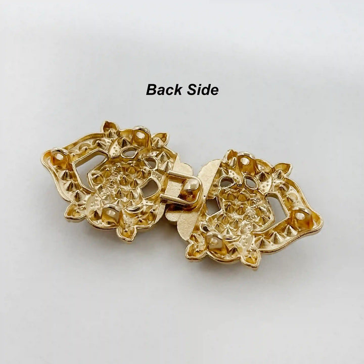 Floral Bow Rhinestone Frog Closure Buttons
