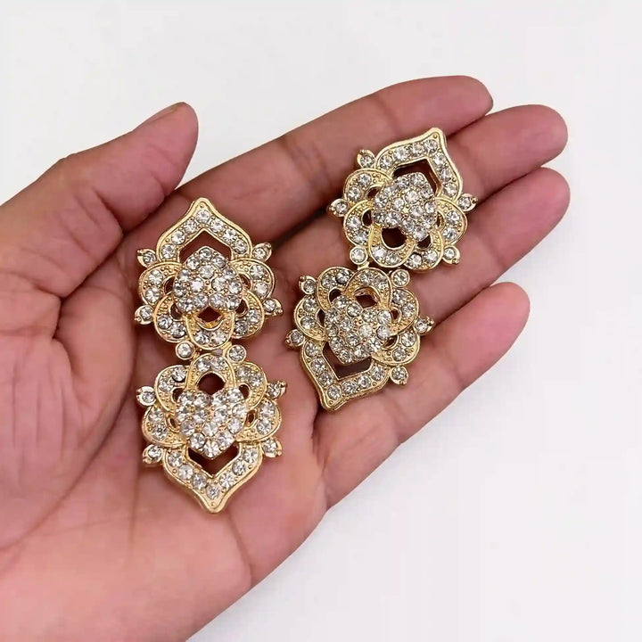 Floral Bow Rhinestone Frog Closure Buttons