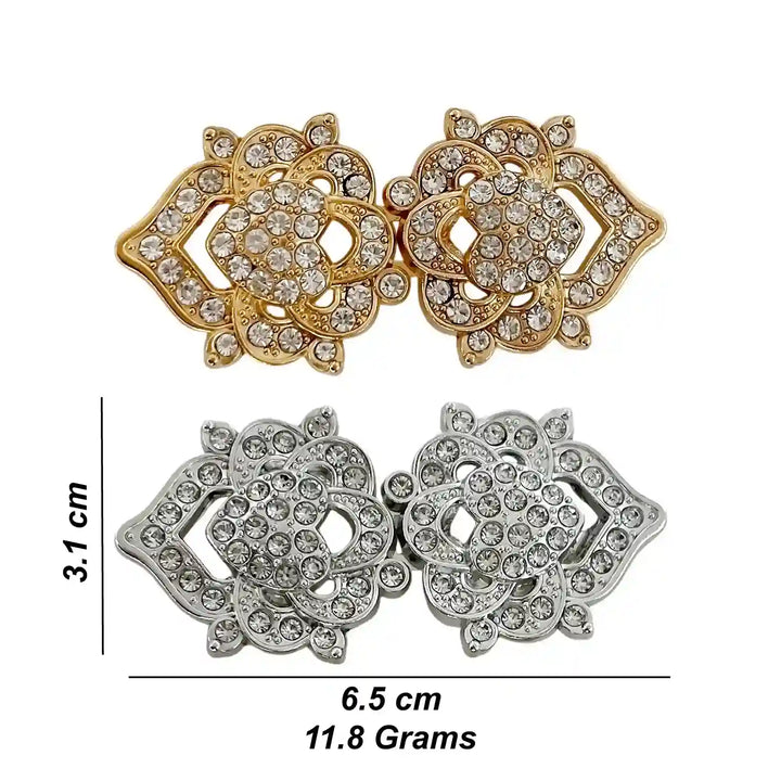 Floral Bow Rhinestone Frog Closure Buttons