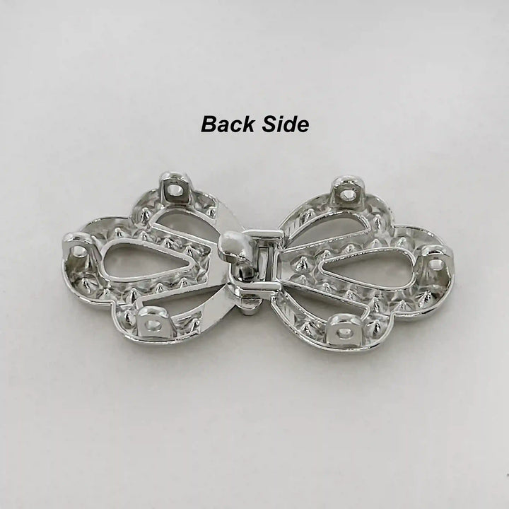 Sparkling Infinity Crystal Metal Frog Closure Buttons