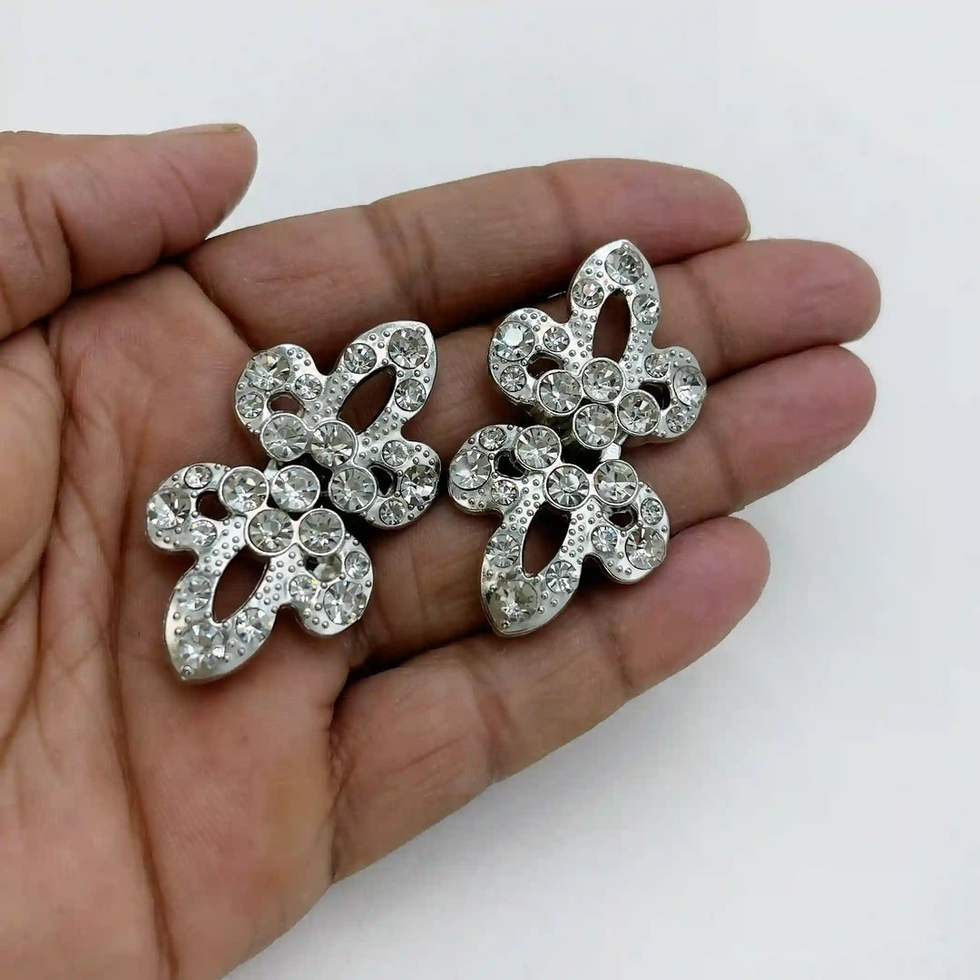 Radiant Crystal Butterfly Metal Frog CLosure Buttons
