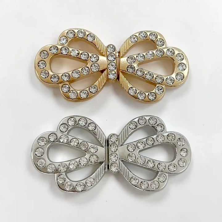 Sparkling Infinity Crystal Metal Frog Closure Buttons
