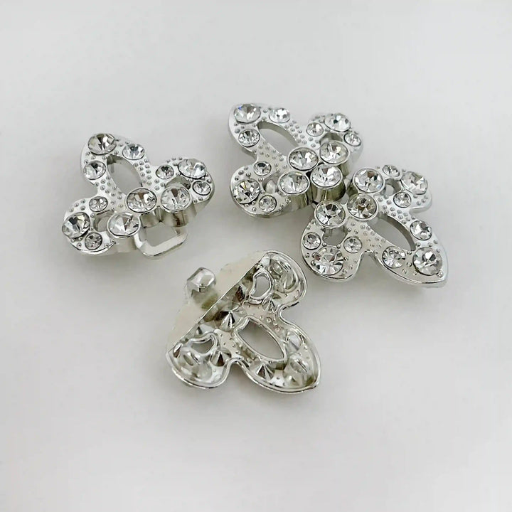 Radiant Crystal Butterfly Metal Frog CLosure Buttons