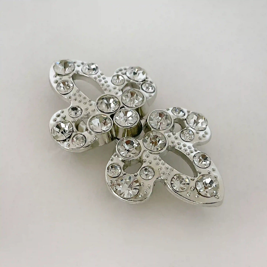 Radiant Crystal Butterfly Metal Frog CLosure Buttons