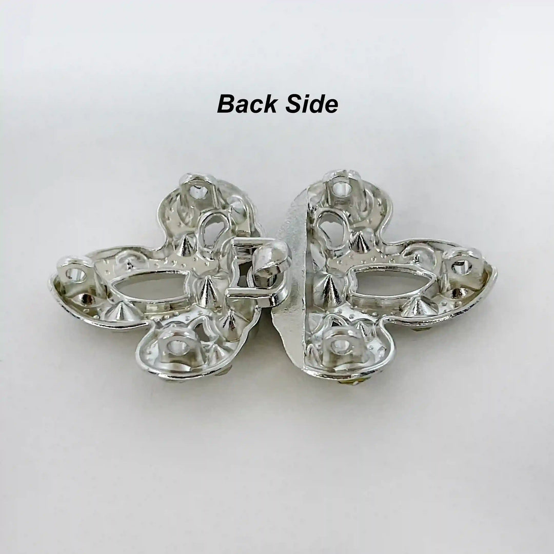 Radiant Crystal Butterfly Metal Frog CLosure Buttons