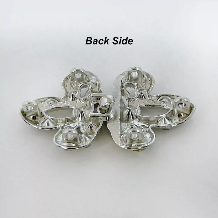 Radiant Crystal Butterfly Metal Frog CLosure Buttons