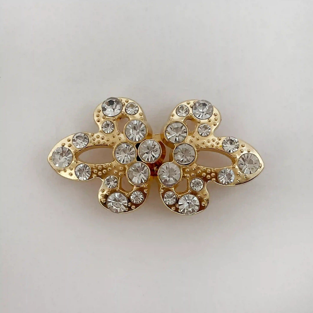 Radiant Crystal Butterfly Metal Frog CLosure Buttons