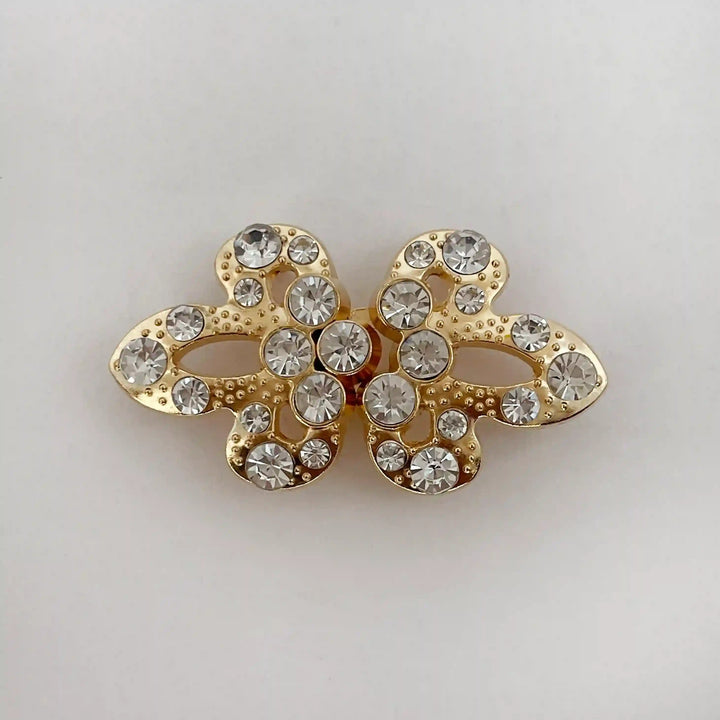Radiant Crystal Butterfly Metal Frog CLosure Buttons