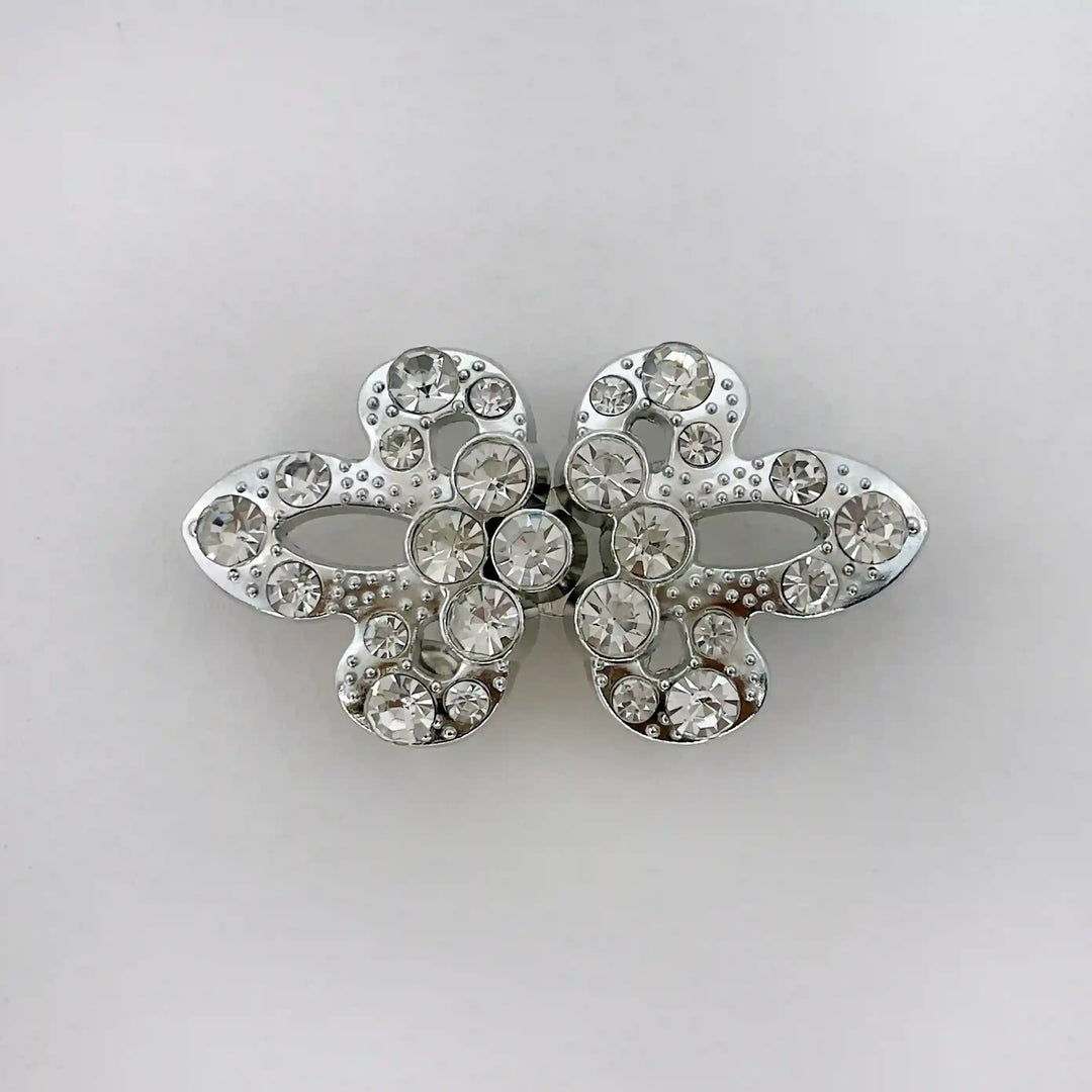 Radiant Crystal Butterfly Metal Frog CLosure Buttons