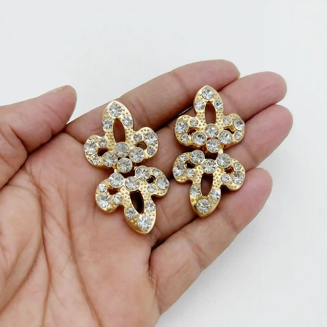 Radiant Crystal Butterfly Metal Frog CLosure Buttons