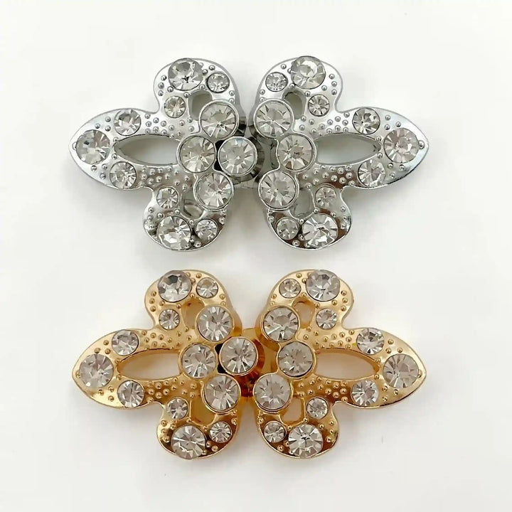 Radiant Crystal Butterfly Metal Frog CLosure Buttons