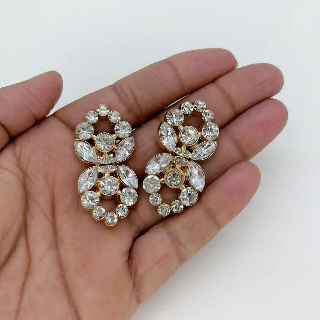 Swarovski-Style Crystal Heart Inspire Frog Metal Closure Buttons