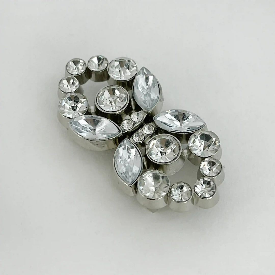 Swarovski-Style Crystal Heart Inspire Frog Metal Closure Buttons