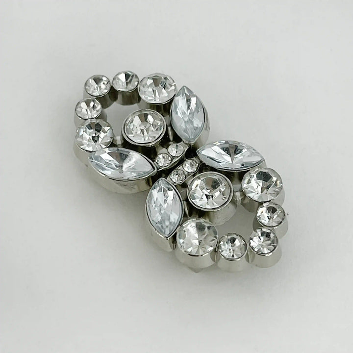 Swarovski-Style Crystal Heart Inspire Frog Metal Closure Buttons