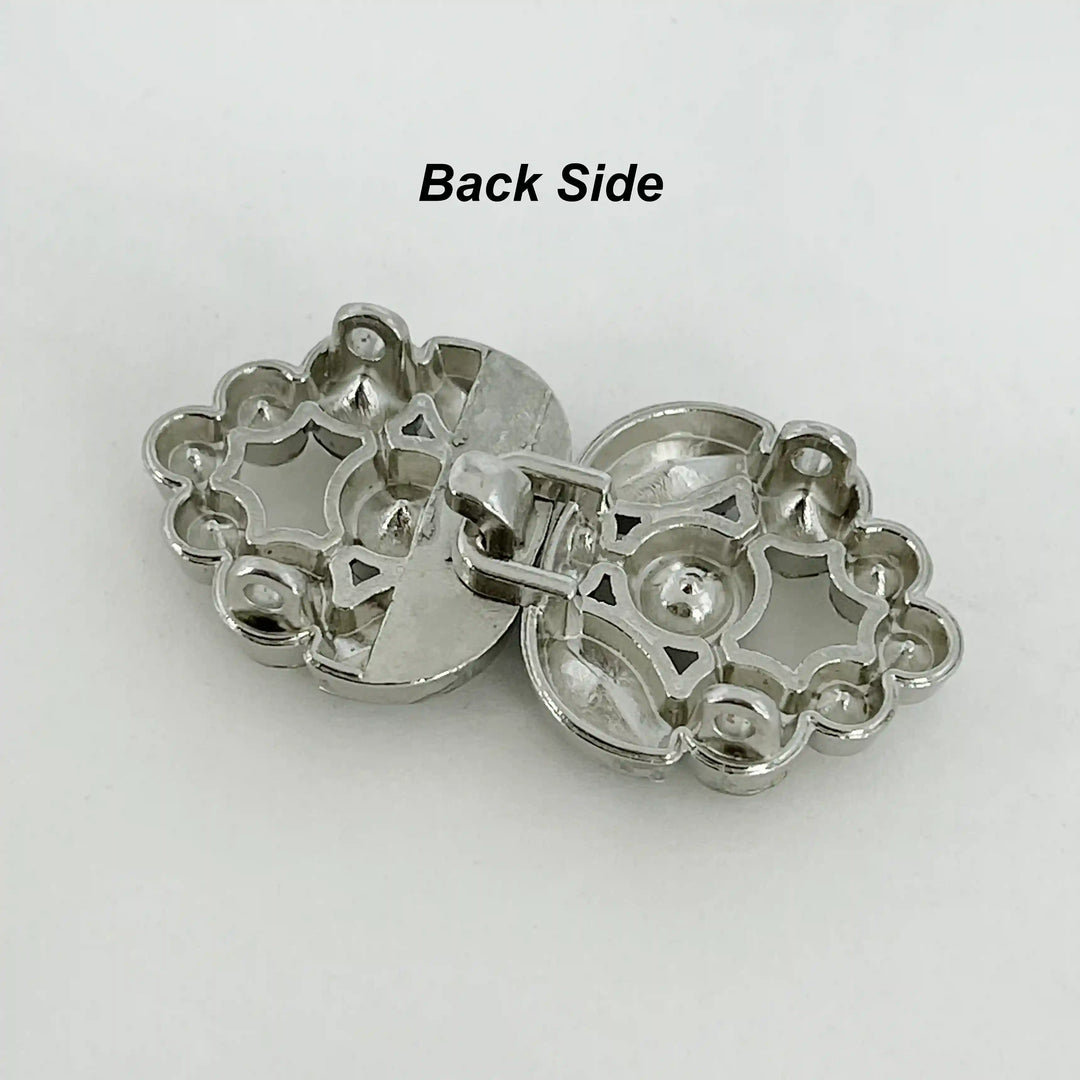 Swarovski-Style Crystal Heart Inspire Frog Metal Closure Buttons