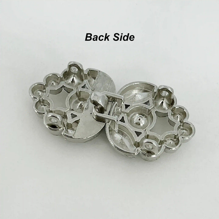 Swarovski-Style Crystal Heart Inspire Frog Metal Closure Buttons