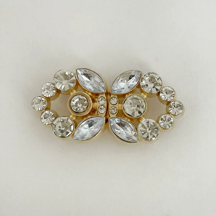 Swarovski-Style Crystal Heart Inspire Frog Metal Closure Buttons