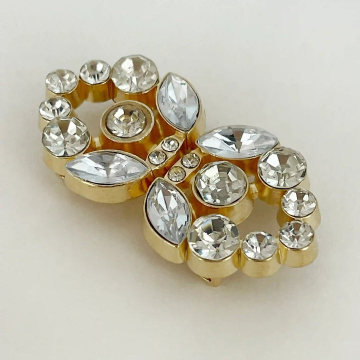 Swarovski-Style Crystal Heart Inspire Frog Metal Closure Buttons