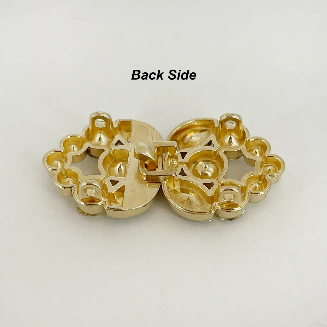 Swarovski-Style Crystal Heart Inspire Frog Metal Closure Buttons