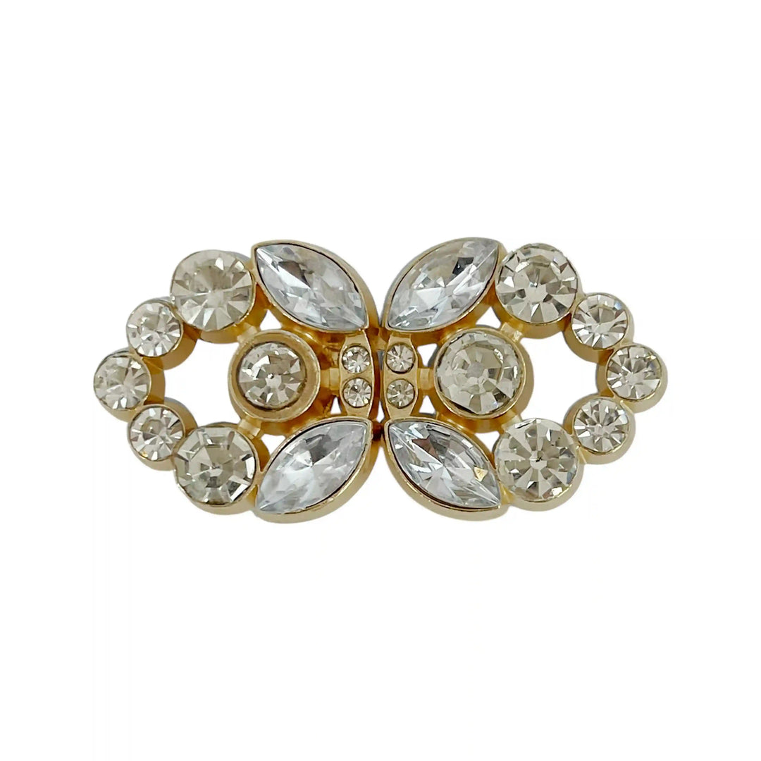 Swarovski-Style Crystal Heart Inspire Frog Metal Closure Buttons