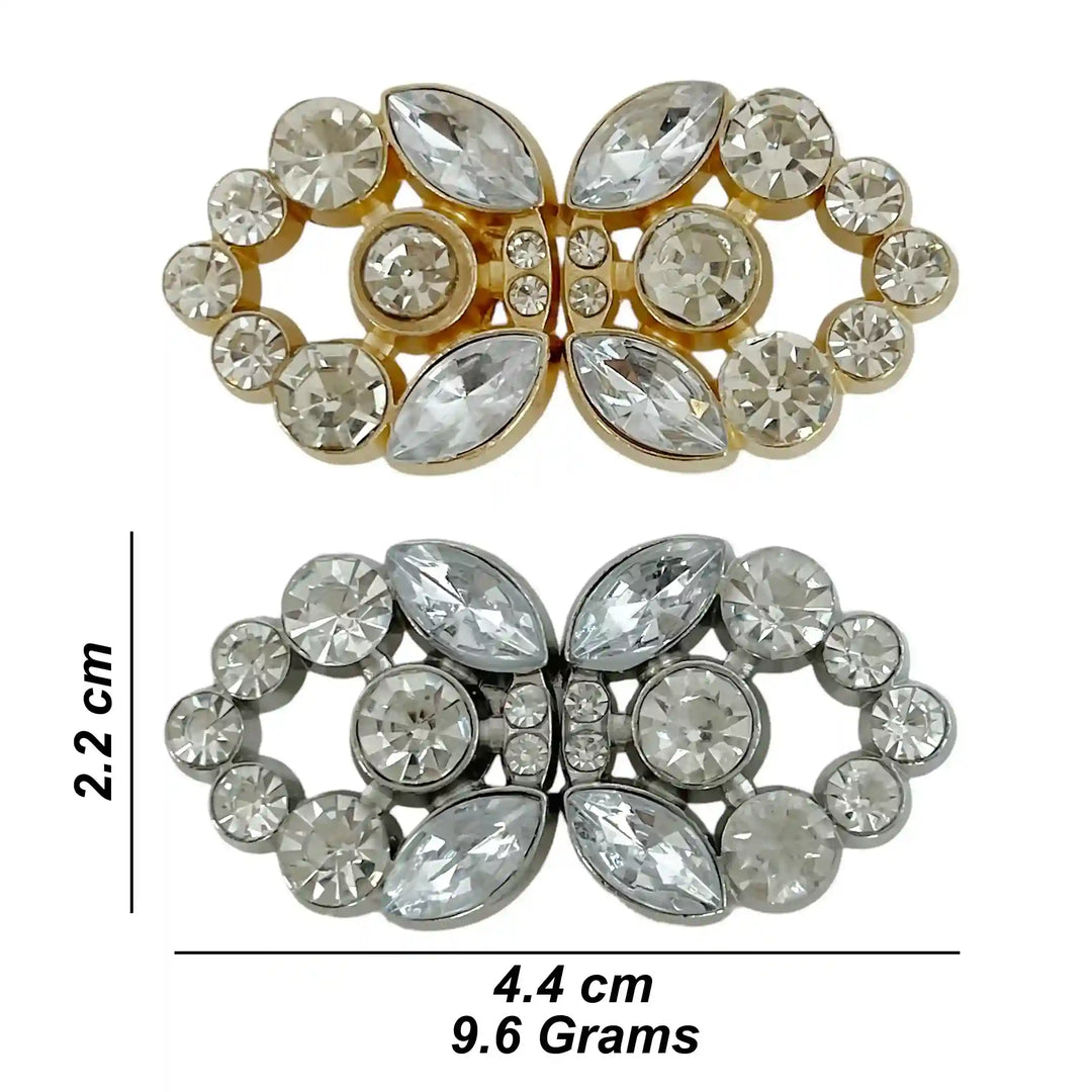 Swarovski-Style Crystal Heart Inspire Frog Metal Closure Buttons