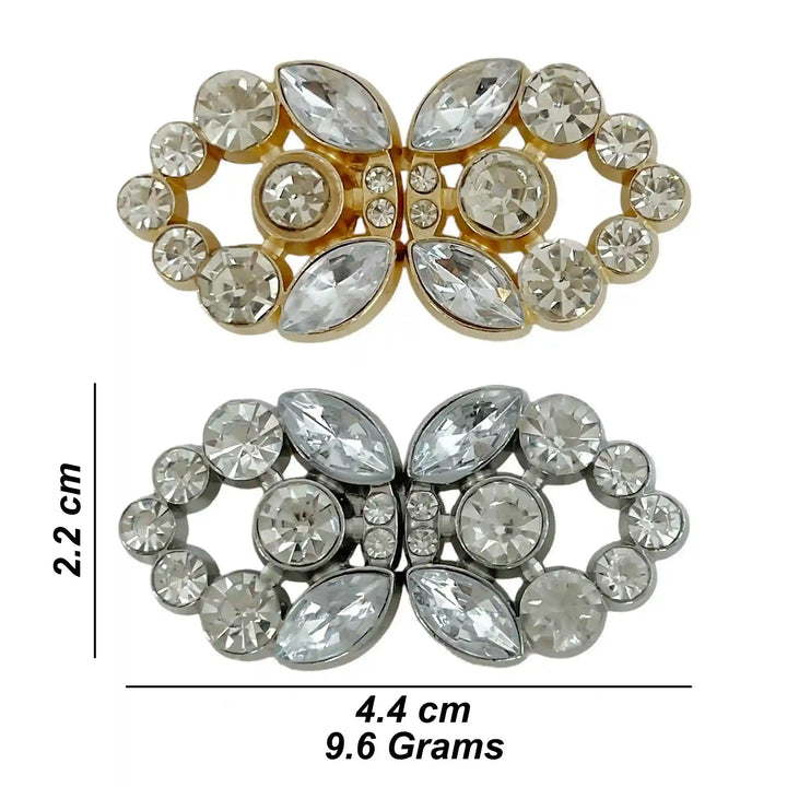 Swarovski-Style Crystal Heart Inspire Frog Metal Closure Buttons
